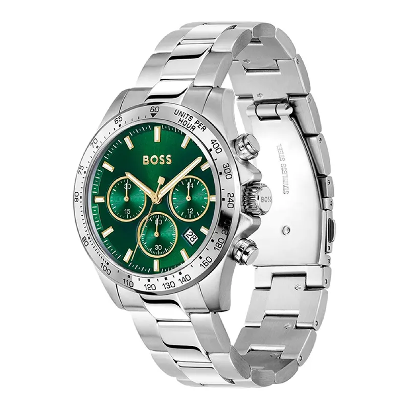 Hugo Boss Hero Chronograph Green Dial Casual Men’s Watch- 1514217